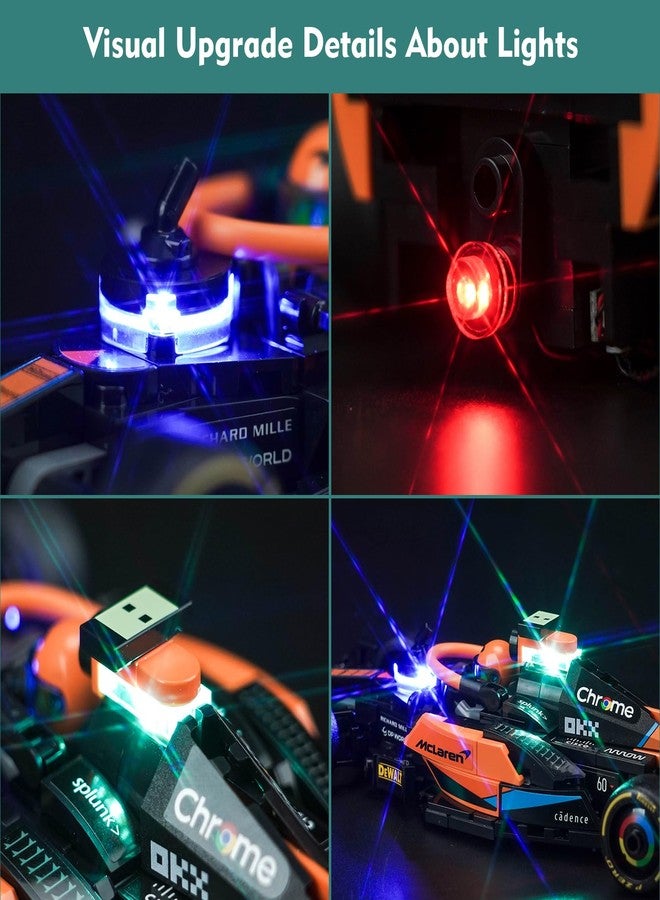 VONADO LED Light Kit Compatible with Lego 2023 McLaren Formula 1 Race Car 76919 (No Models Only Light) Creative Lighting Set Accessories Compatible with Lego McLaren Formula 2023 76919 Building Set - Image 4